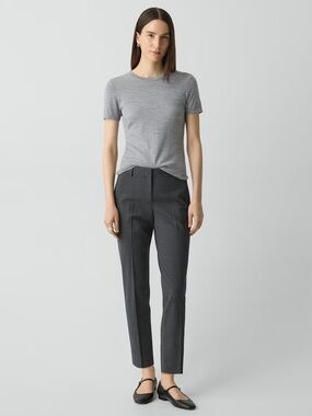 Theory Tailored Women's Gray Ankle Pants - Sleek Straight Leg